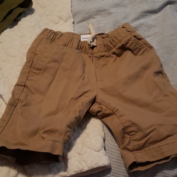 khaki tie waist shorts